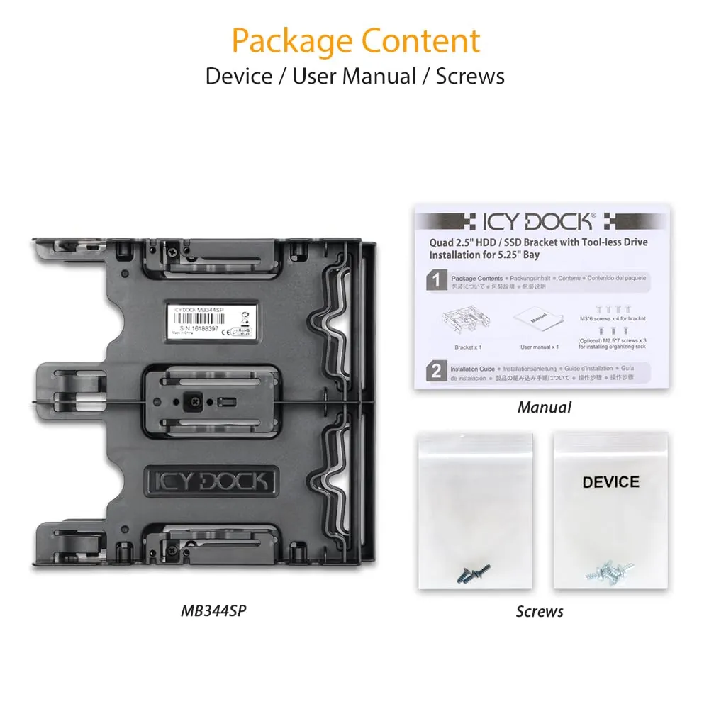 Icydock MB344SP Icy Dock Flex-fit Quattro  - Storage Drive Cage