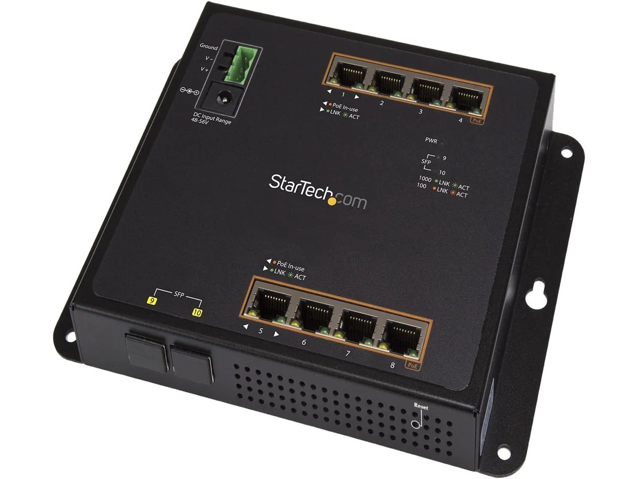Startech IES101GP2SFW Industrial 10-port Gigabit Poe+ Switch