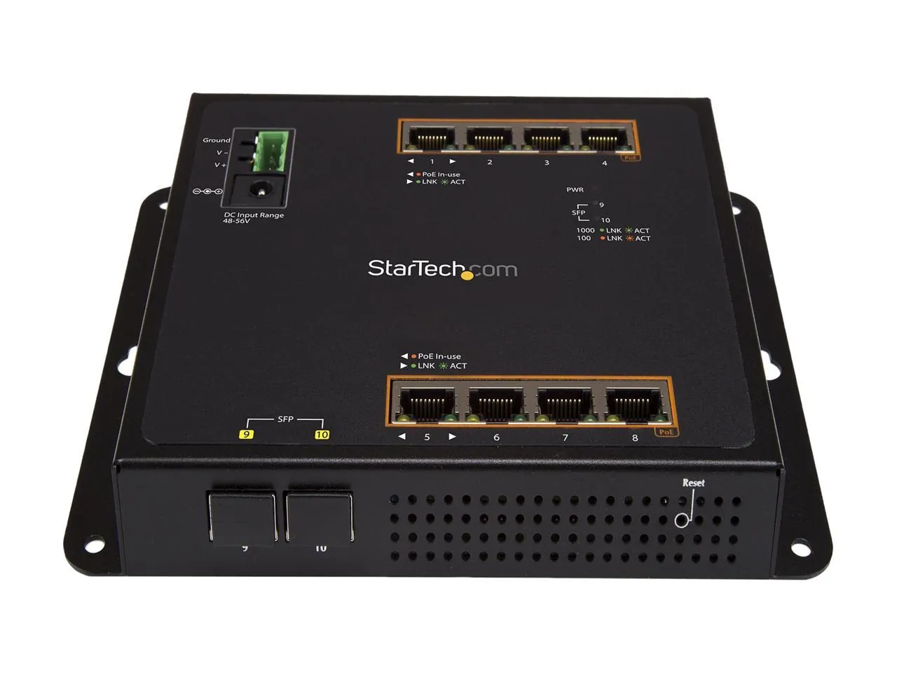Startech IES101GP2SFW Industrial 10-port Gigabit Poe+ Switch