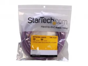 Startech N6PATCH15PL Cb  Cat6 Patch Cb W Snagless Rj45 Connectors 15ft