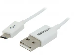 Startech USBPAUB1MW 1m White Usb To Micro Usb Cbl