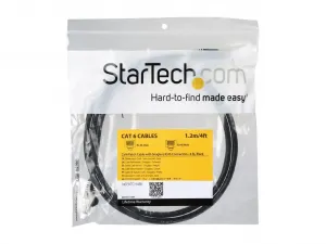 Startech N6PATCH4BK 4ft Black Cat6 Ethernet Cable Delivers Multi Gigab