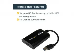 Startech USB32HDPRO Usb 3.0 To Hdmi Adapter Supports 1080p5ch Audio - 