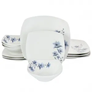 Gibson 127024.12 Home Evening Orchid 12 Piece Fine Ceramic Dinnerware 