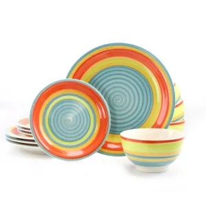 Gibson 124188.12 Home 12-piece Colorful Stoneware Dinnerware Set