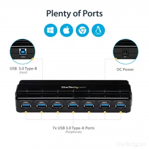 Startech ST7300USB3B Add 7 External, Superspeed Usb 3.0 Ports To A Com