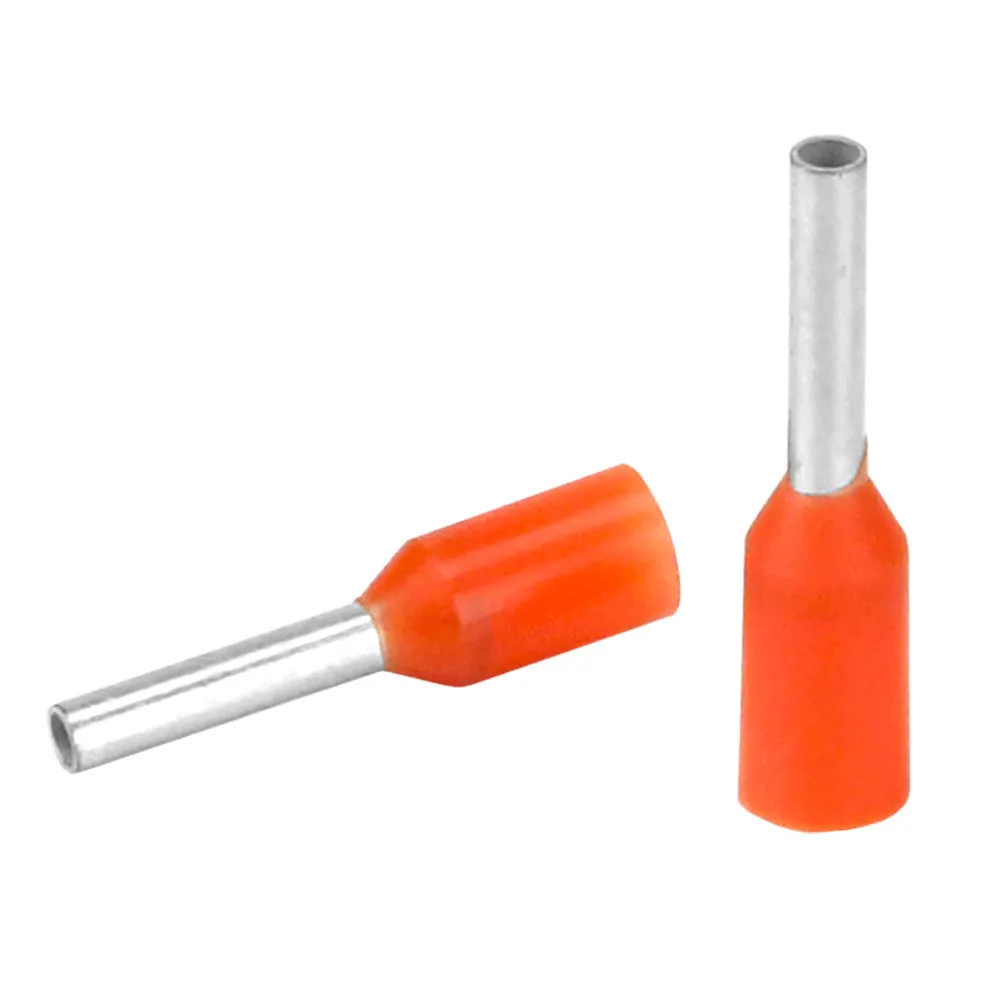 Pacer TFRL22-6MM-25 Orange Insulated Wire Ferrules - 20-22 Awg - 25 Pa