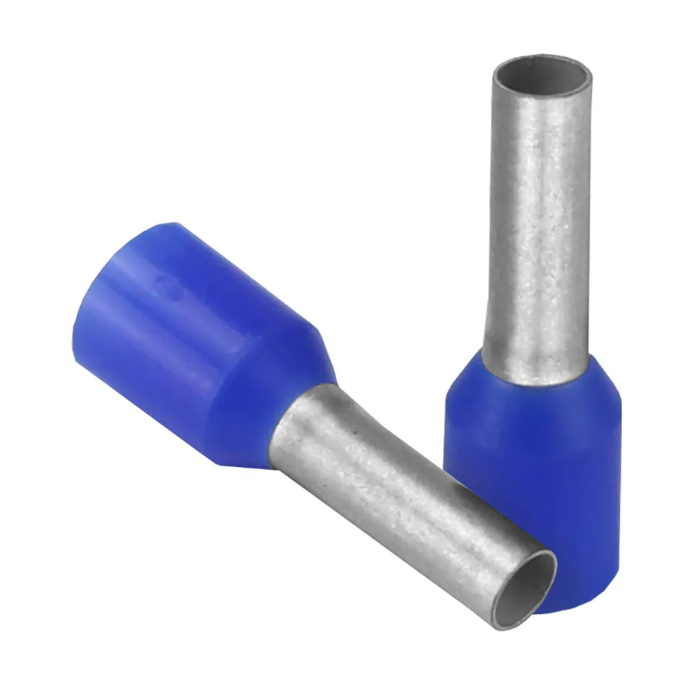 Pacer TFRL14-8MM-25 Blue 14 Awg Insulated Wire Ferrules - 8mm Length -