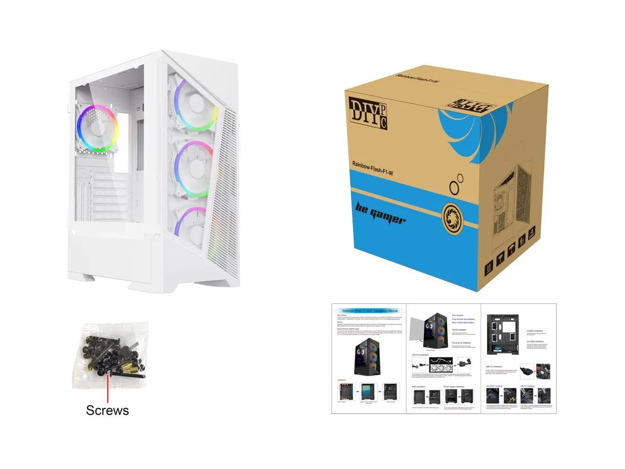 Diypc Rainbow-Flash-F1-W Cases |rainbow-flash-f1-w R