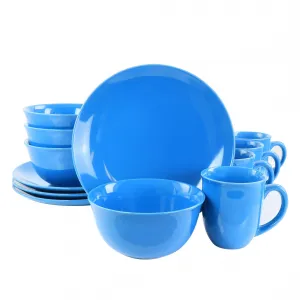 Gibson 127267.12 Home Mercer 12-piece Blue Stoneware Set