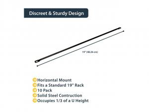 Startech CMLB10 Ac  Horizontal Cable Lacing Bars For Racks 10 Pack Ret