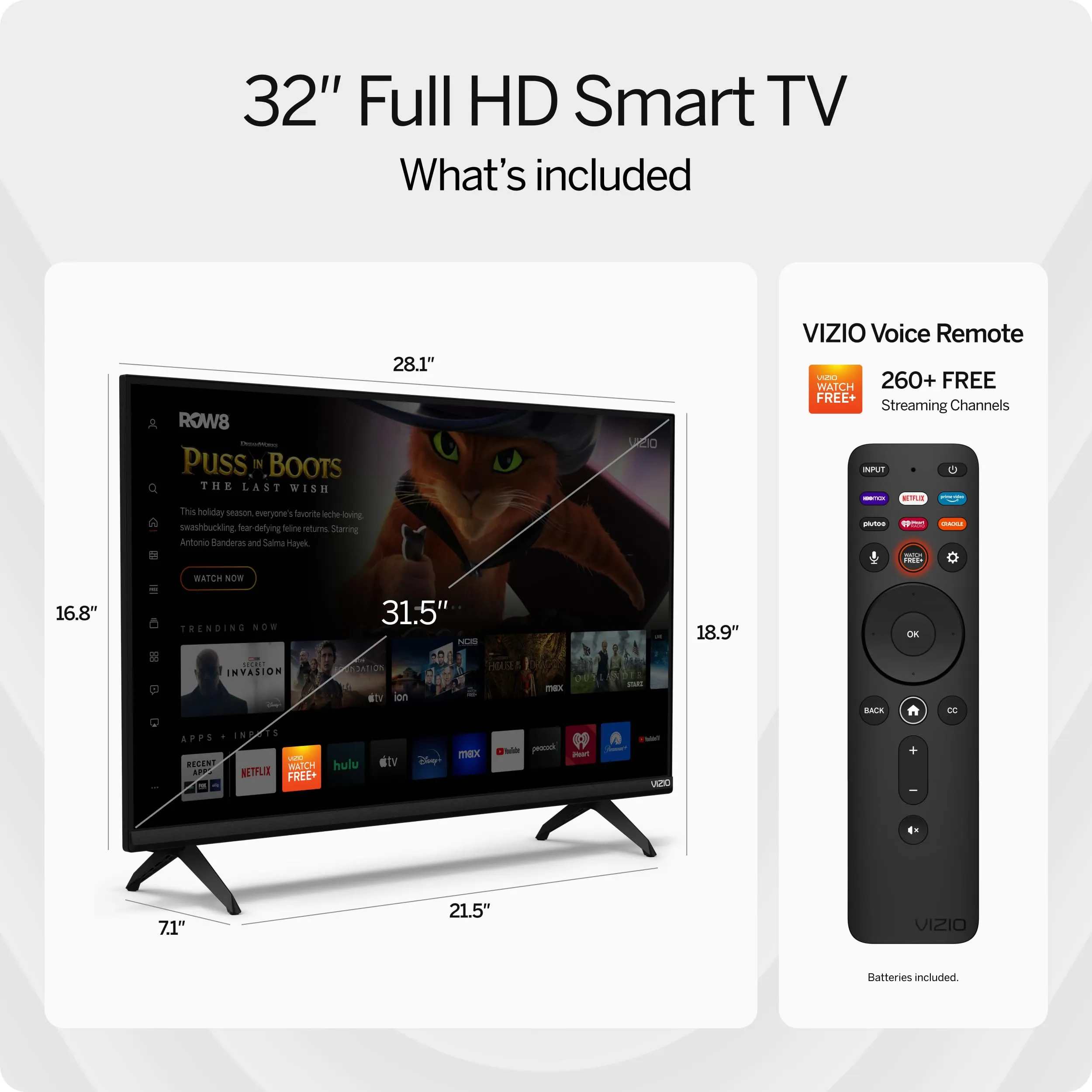 Vizio D32FM-K01 32-inch Full Hd Smart Tv With Hdmi  Usb Ports