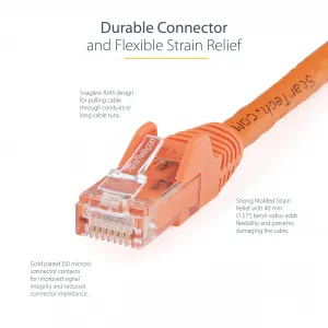 Startech N6PATCH100OR Cb  Cat6 Patch Cb W Snagless Rj45 Connectors 100