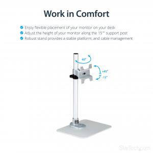 Startech ARMPIVSTND Mount Your Monitor On A Desk Stand, With Tilt, Piv