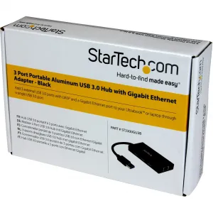 Startech ST3300GU3B Add 3 External Usb 3.0 Ports W Uasp And A Gb Ether