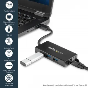 Startech ST3300GU3B Add 3 External Usb 3.0 Ports W Uasp And A Gb Ether