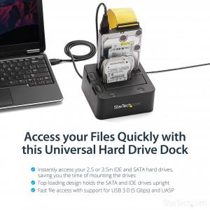 Startech UNIDOCKU33 Dual-bay Hard Drive Dock For 2.53.5 Sata And Ide D