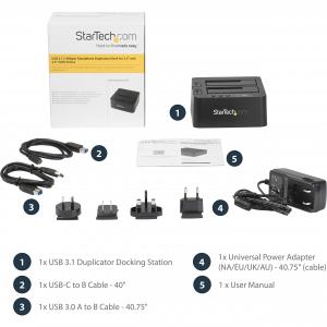 Startech SDOCK2U313R Dual Bay Hard Drive Duplicator Docking Station; E