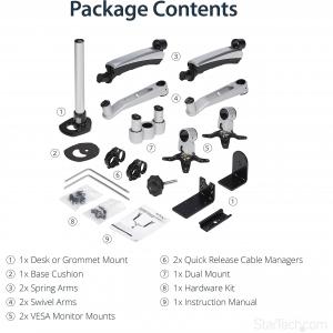 Startech ARMDUAL30 Dual Monitor Mount Fm Arms Taa