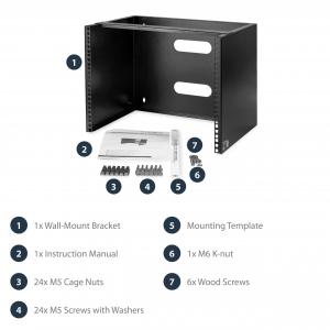 Startech WALLMOUNT8 8u Wall Mount Rack Taa