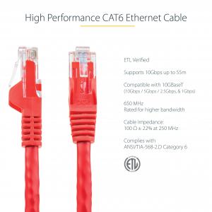 Startech N6PATCH150RD 150ft Red Cat6 Ethernet Cable - 10gbps Multi-gig