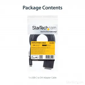 Startech CDP2DVIMM2MB 2m Usb-c To Dvi Cable