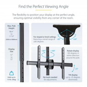 Startech FPCEILPTBLP Ceiling Tv Mount