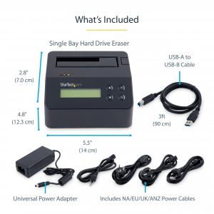 Startech SDOCK1EU3P2 .com Single Bay Hard Drive Hddssd Sanitizer 4kn U