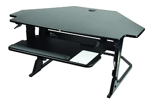 SD80B | 3m Black Corner Standing Desk with Gel Wrist Rest