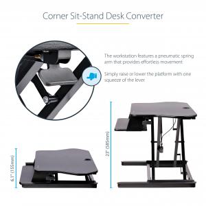 Startech ARMSTSCORNR Corner Stand Desk Convert Taa