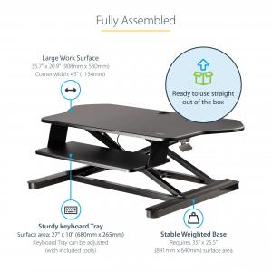 Startech ARMSTSCORNR Corner Stand Desk Convert Taa