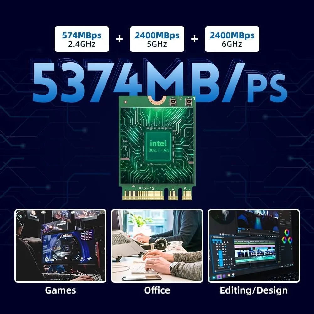 Intel AX210.NGWG.NV Wi-fi 6e Ax210 M.2 2230 Card With Bluetooth