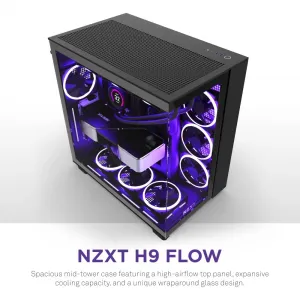 Nzxt CM-H91FB-01 H9 Flow Mid-tower Case With F120q Fans - Black