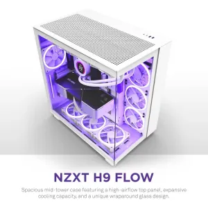 Nzxt CM-H91FW-01 H9 Flow Mid-tower Case With F120q Airflow Fan - White