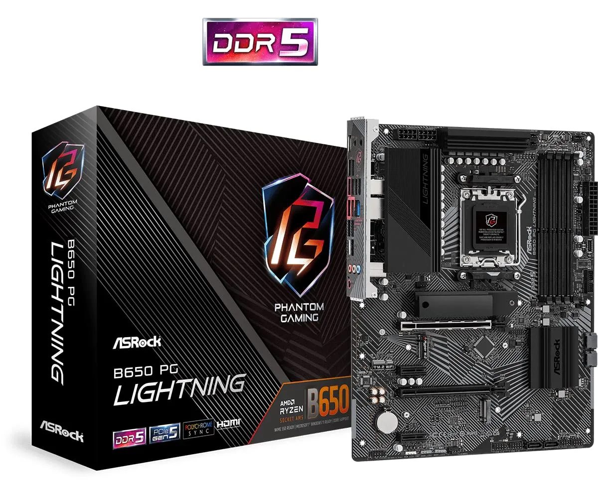 Asrock B650 PG LIGHTNING Mb B650 Pg Lightning Amd B650 Am5 Max128gb Dd