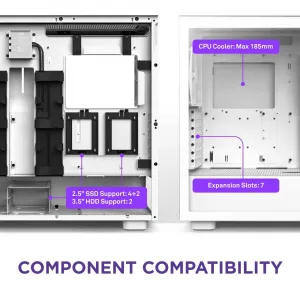 Nzxt CM-H71FW-R1 H7 Flow Rgb Atx Mid Tower Case - White