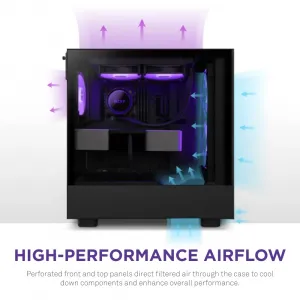 Nzxt CC-H51FB-R1 H5 Flow Rgb Atx Mid Tower Case - Black (2023)