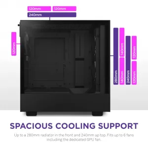 Nzxt CC-H51FB-R1 H5 Flow Rgb Atx Mid Tower Case - Black (2023)