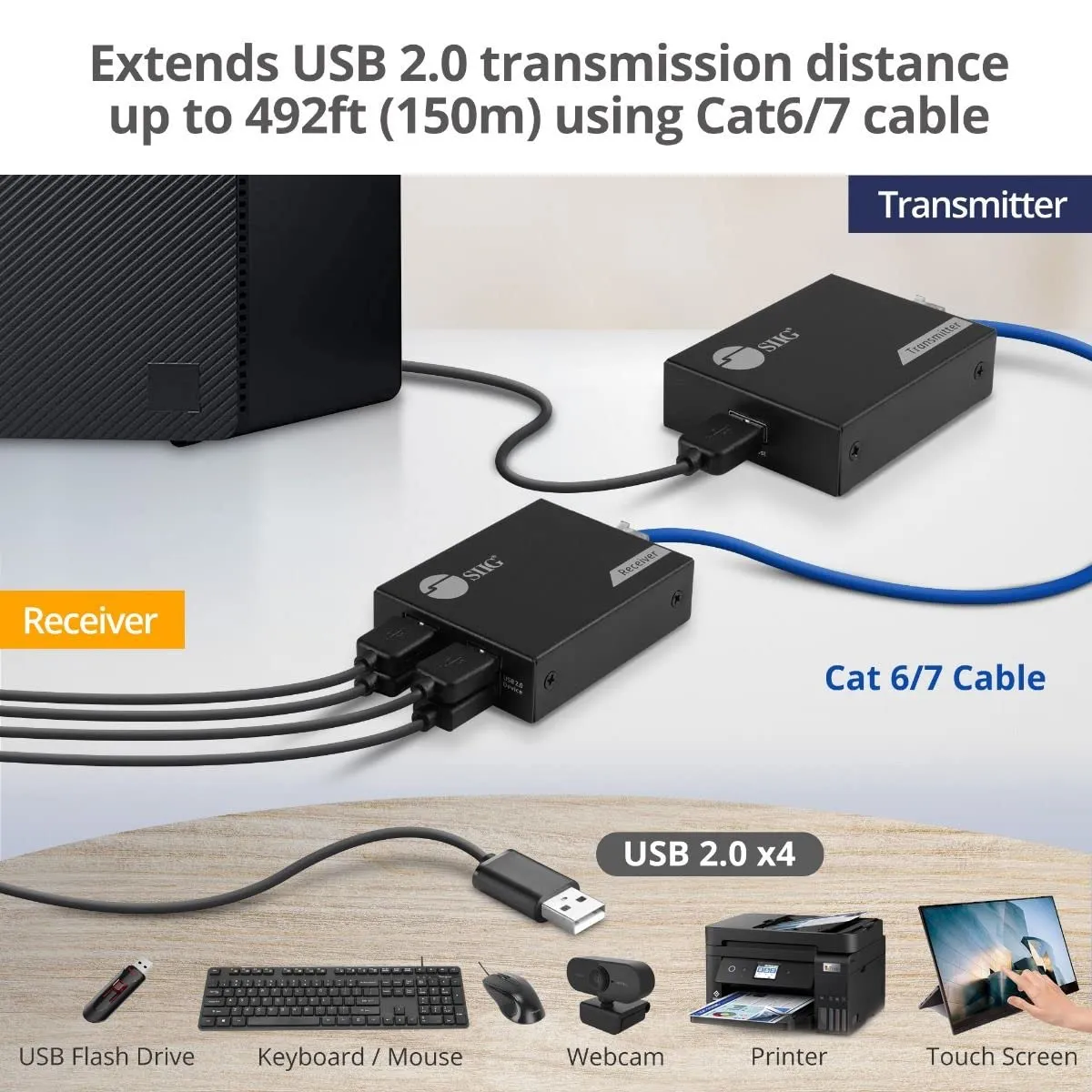 Siig JU-EX0411-S1 4-port Usb 2.0 Hub Extender