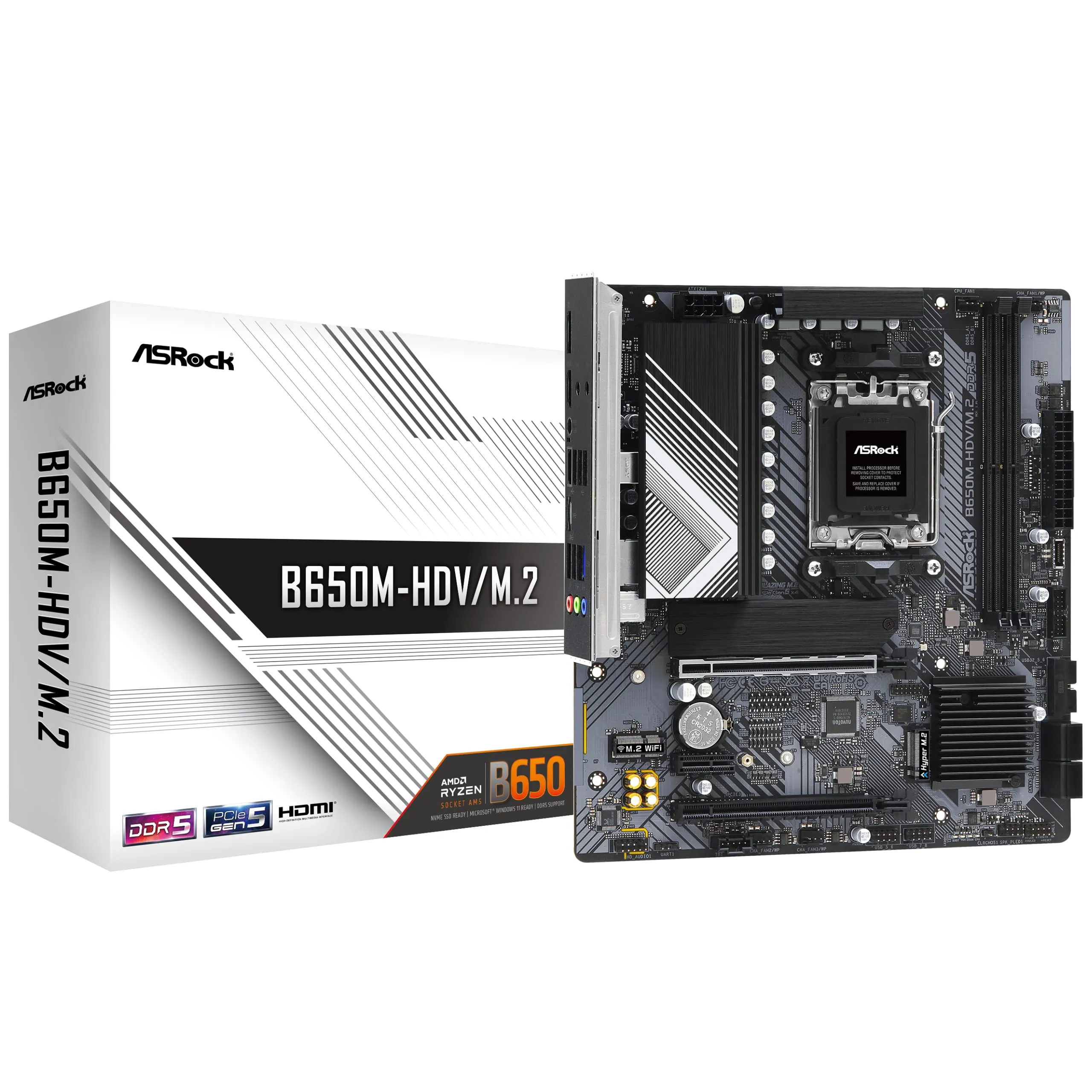 Asrock B650M-HDV/M.2 B650m-hdv Am5 Micro Atx Motherboard - Max 64gb Dd