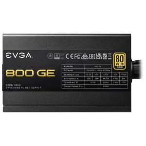 Evga 200-GE-0800-V1 Ps 200-ge-0800-v1 800 Ge 800w 80+gold Atx Eco Mode