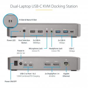 Startech 129N-USBC-KVM-DOCK Dual-laptop Usb-c Kvm Docking