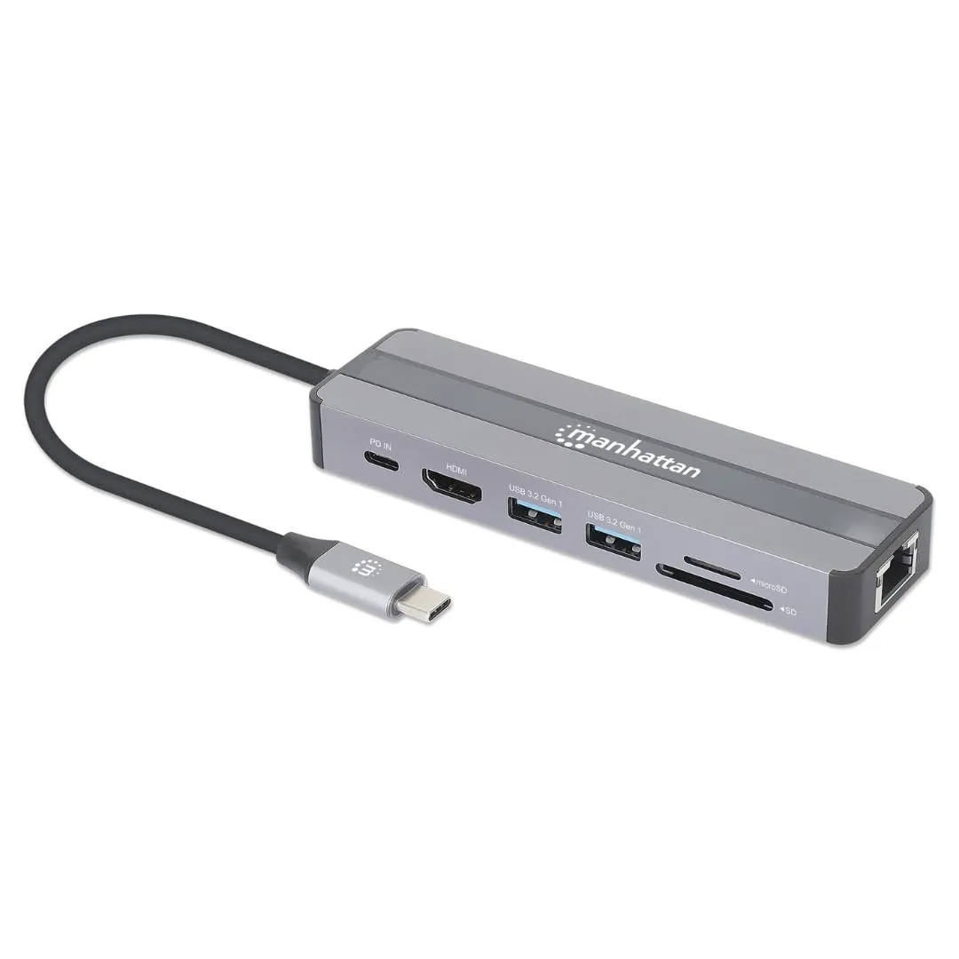 Manhattan 153928 Usb-c 7-in-1 Docking Station With Power Delivery