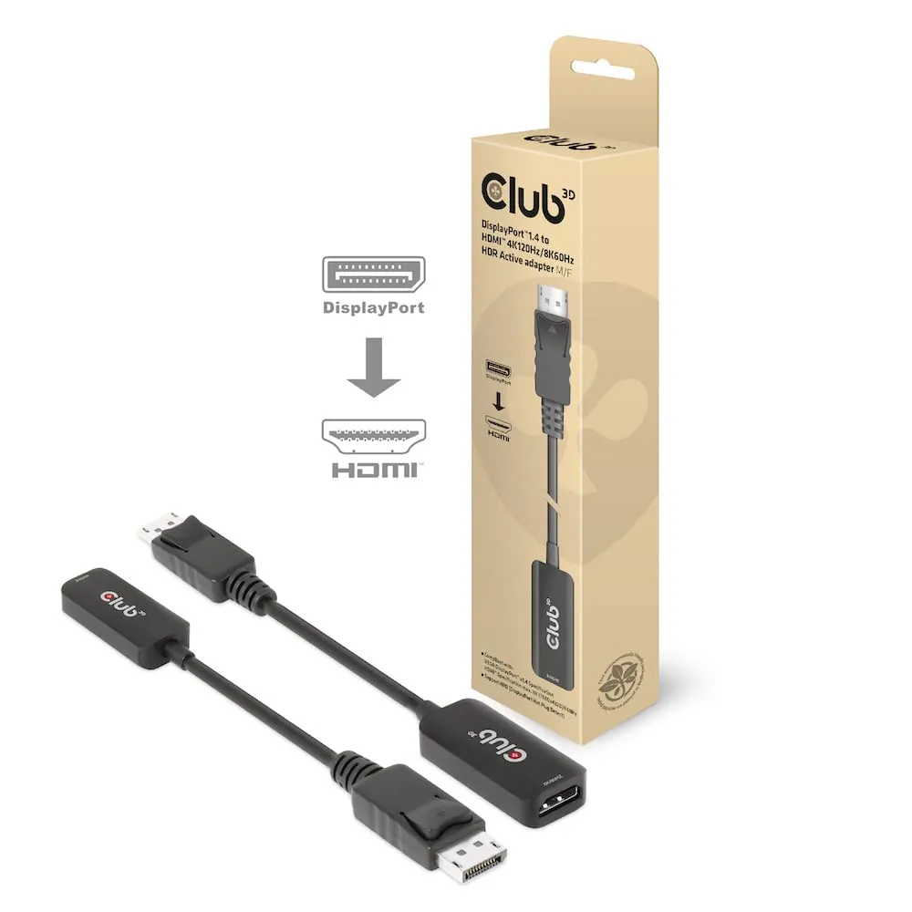 Club CAC-1088 Active Displayport 1.4 To Hdmi Mf Converter For Hdr