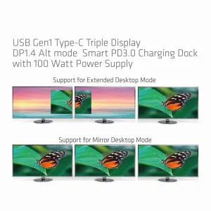 Club CSV-1565 Usb-c Triple Display Docking Station With 100w Pd 3.0