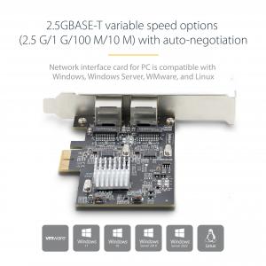 Startech PR22GI-NETWORK-CARD 2 Port 2.5g Pcie Network Card