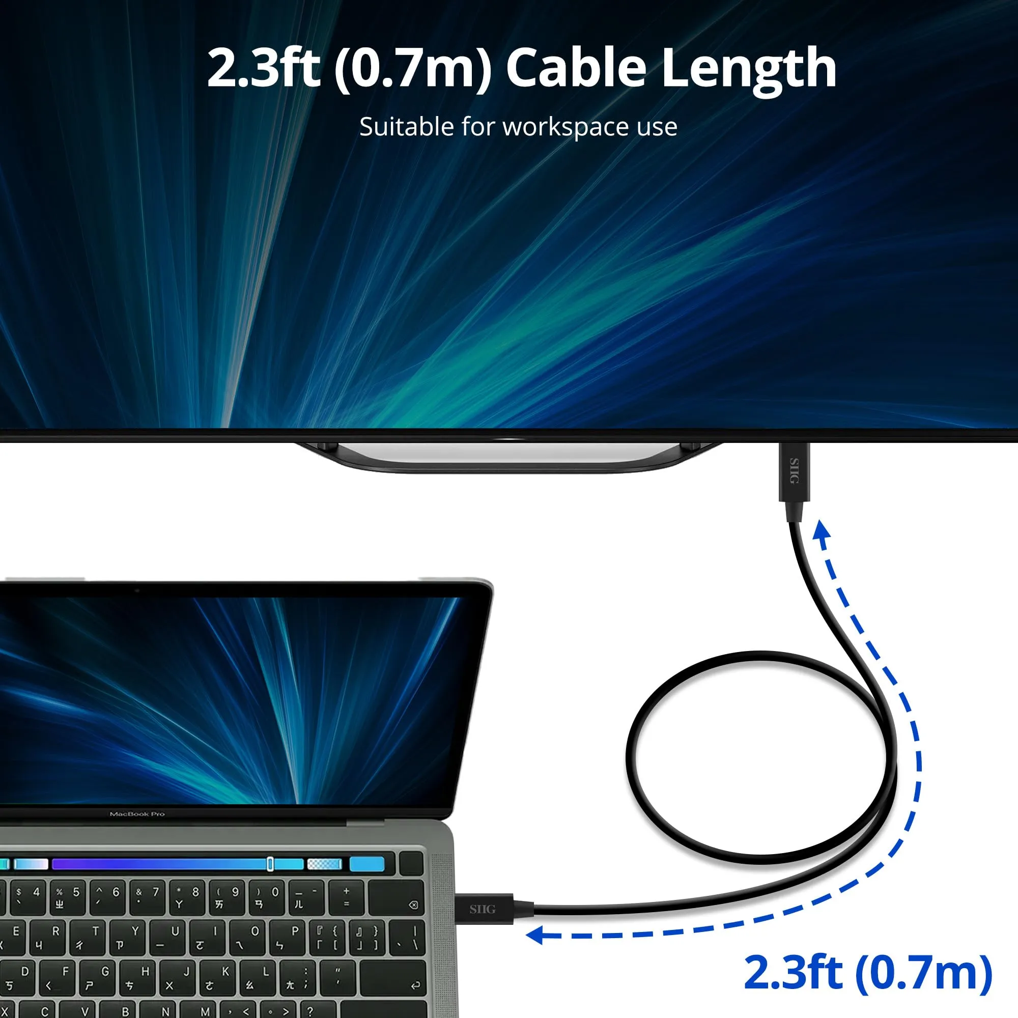 Siig CB-TB0211-S1 Thunderbolt 4 Usb-c Cable - 2.3ft High-speed Connect