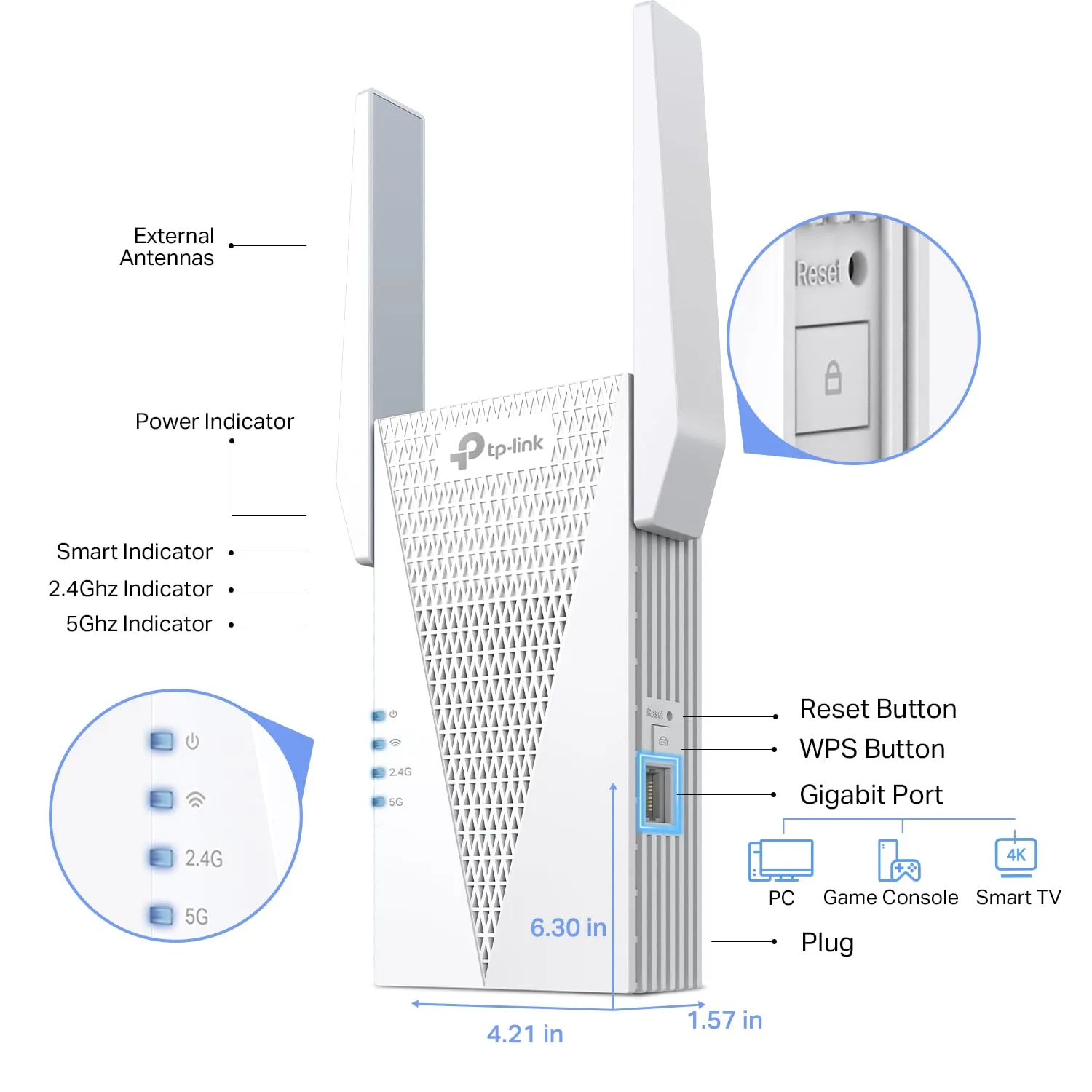 Tplink RE615X Enhanced Ax1800 Wi-fi 6 Range Extender - Boost Your Netw