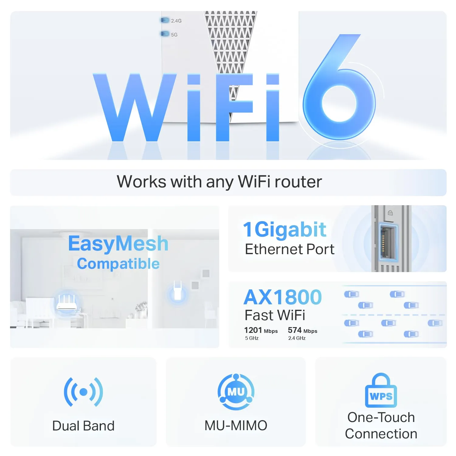 Tplink RE615X Enhanced Ax1800 Wi-fi 6 Range Extender - Boost Your Netw