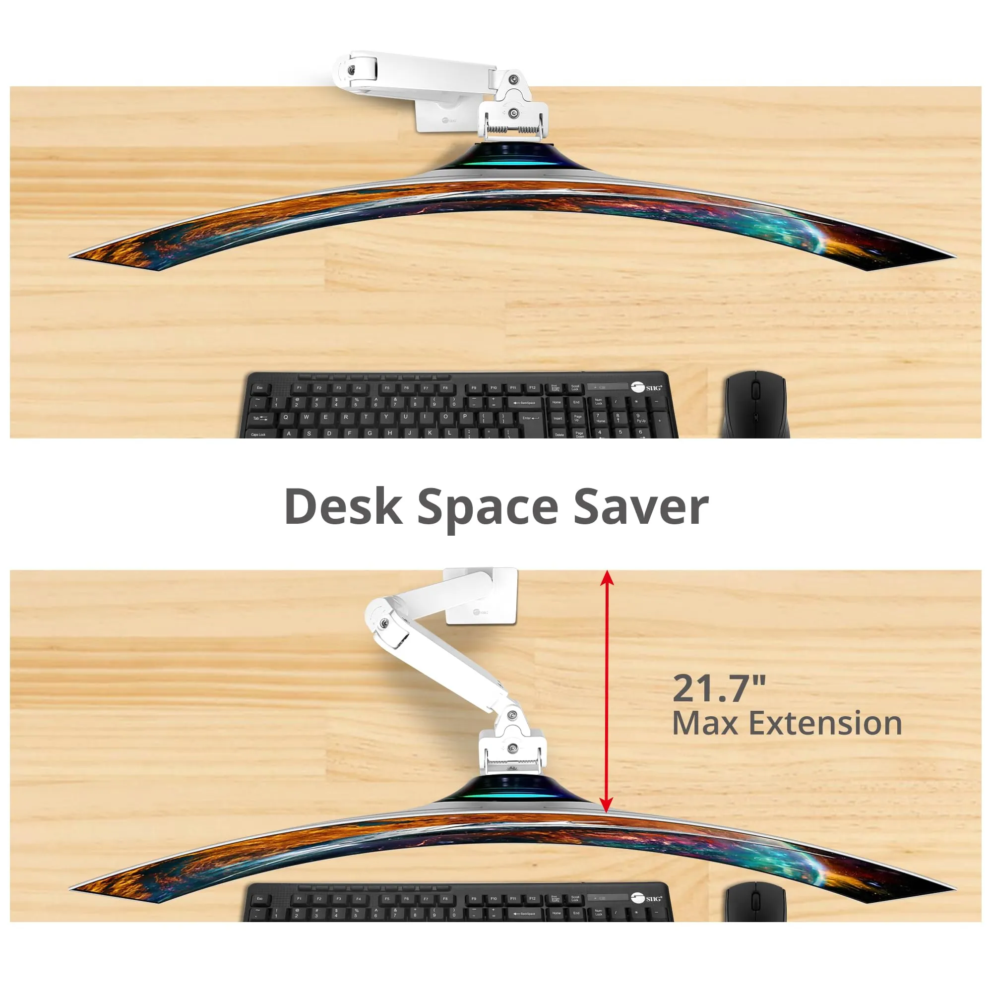 Siig CE-MT3S11-S1 Heavy Duty Single Monitor Arm For 34-49